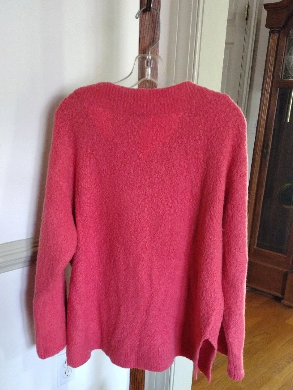 Anthropologie Soft Autumn Red-Orange V-Neck Sweater Alpaca Blend